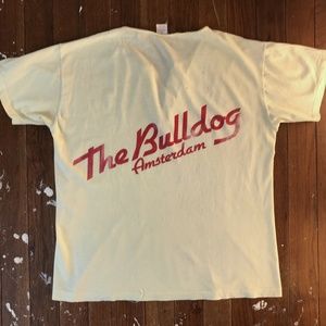 Vintage The Bulldog Cafe Henley Tee Pastel Yellow